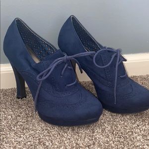 Navy lace up heels